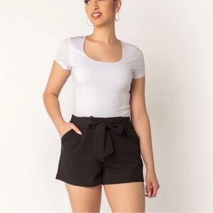 🩵FREE WITH PURCHASE🩵 eclipse stretch crepe paper bag shorts tie front business